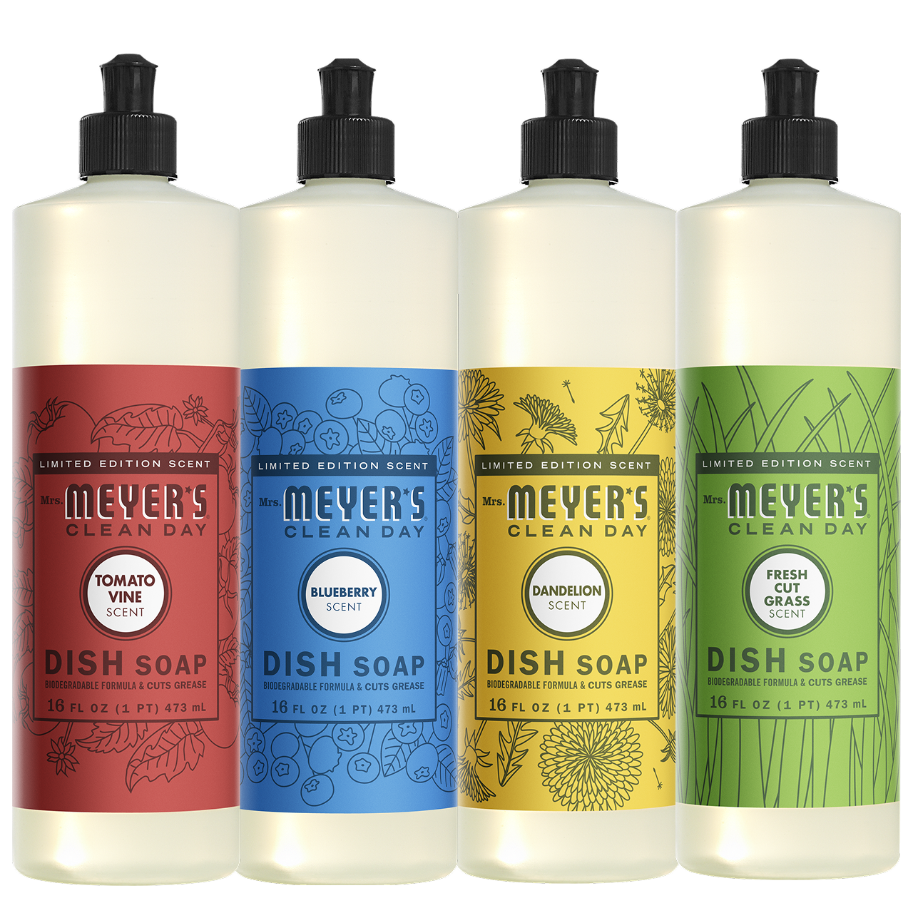 Mrs. Meyer's Clean Day Summer Seasonal Dishwashing Liquid Collection