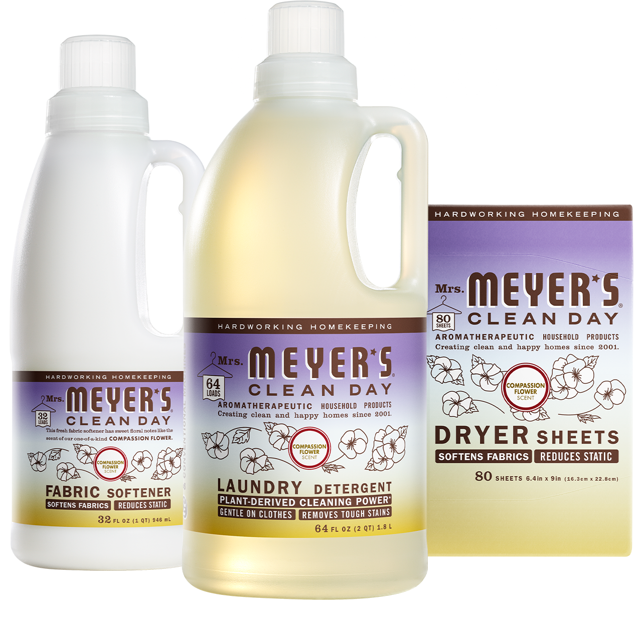 Mrs. Meyer's Clean Day Compassion Flower Laundry Set Gift-Ready