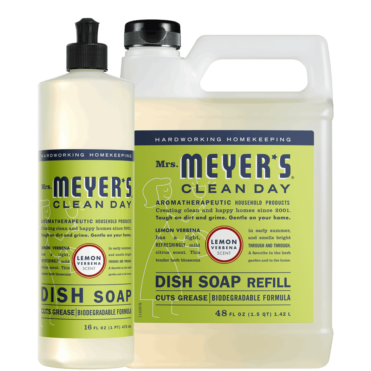 Mrs. Meyer's Clean Day Lemon Verbena Dishwashing Liquid and Refill set