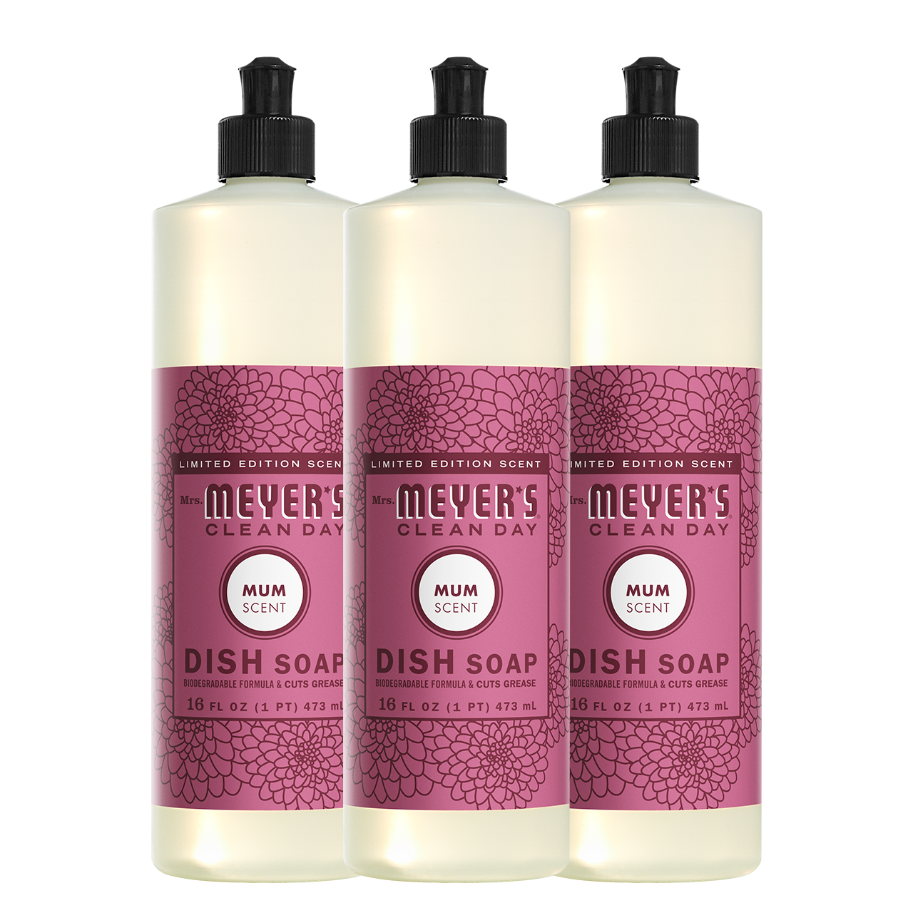Mrs. Meyer's Clean Day Mum Dish Soap Bundle, 3-Count