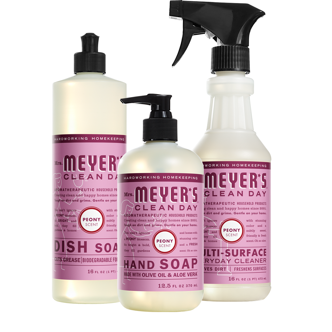 Mrs. Meyer's Clean Day Peony Kitchen Basics Starter Set