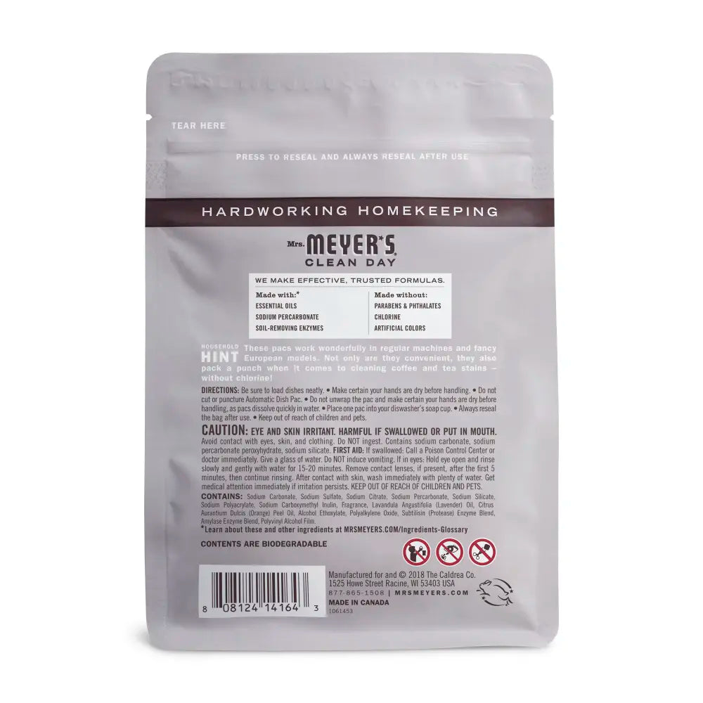 Mrs. Meyer's Clean Day Lavender Automatic Dish Packs Home Care