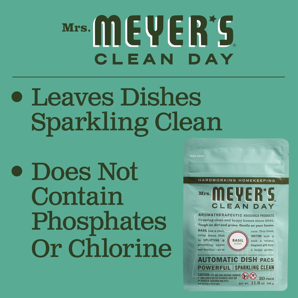 Mrs. Meyer's Clean Day Basil Automatic Dish Packs Home Care