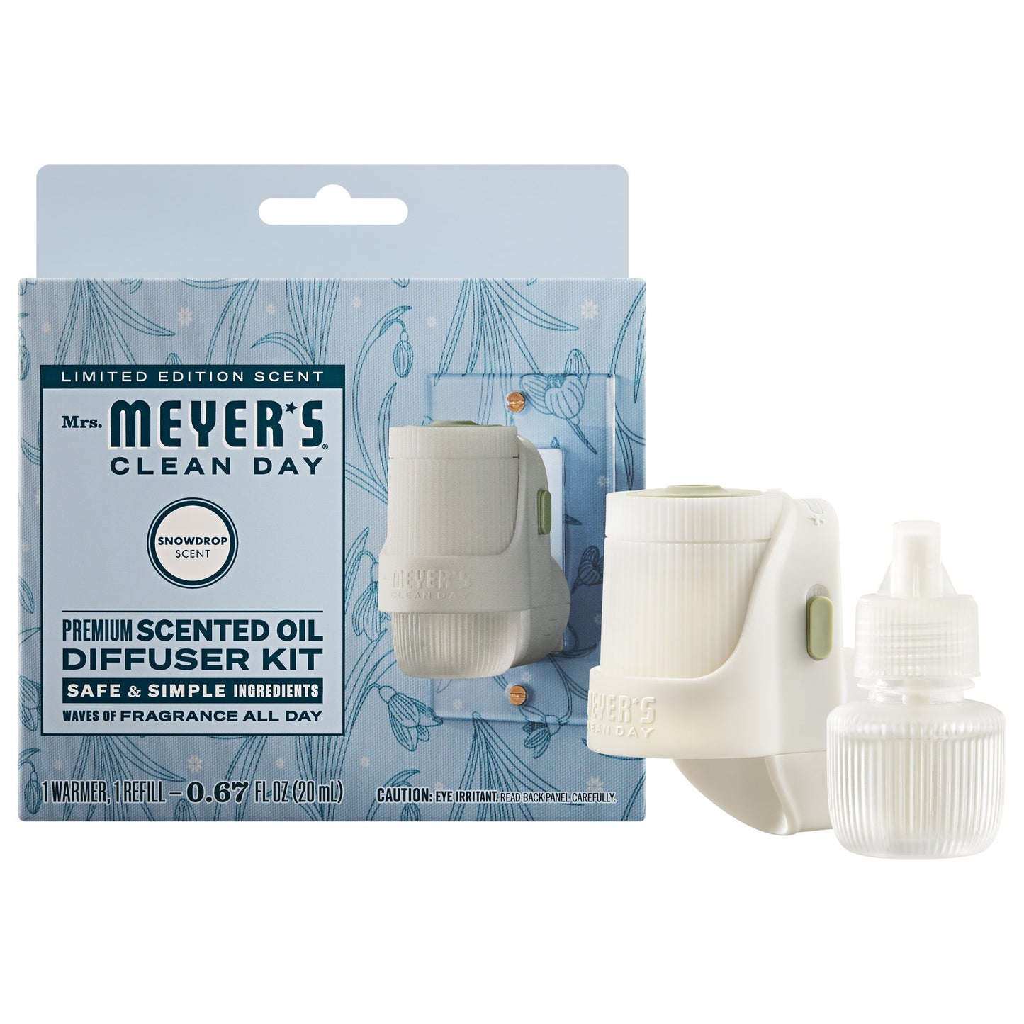 Mrs. Meyer's Clean Day Snowdrop Plug-In Warmer and Scented Oil Refill