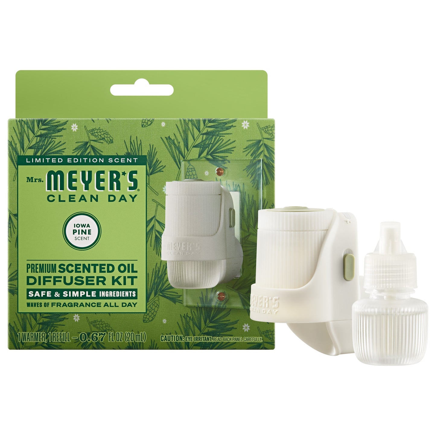 Mrs. Meyer's Clean Day Iowa Pine Plug-In Warmer and Scented Oil Refill