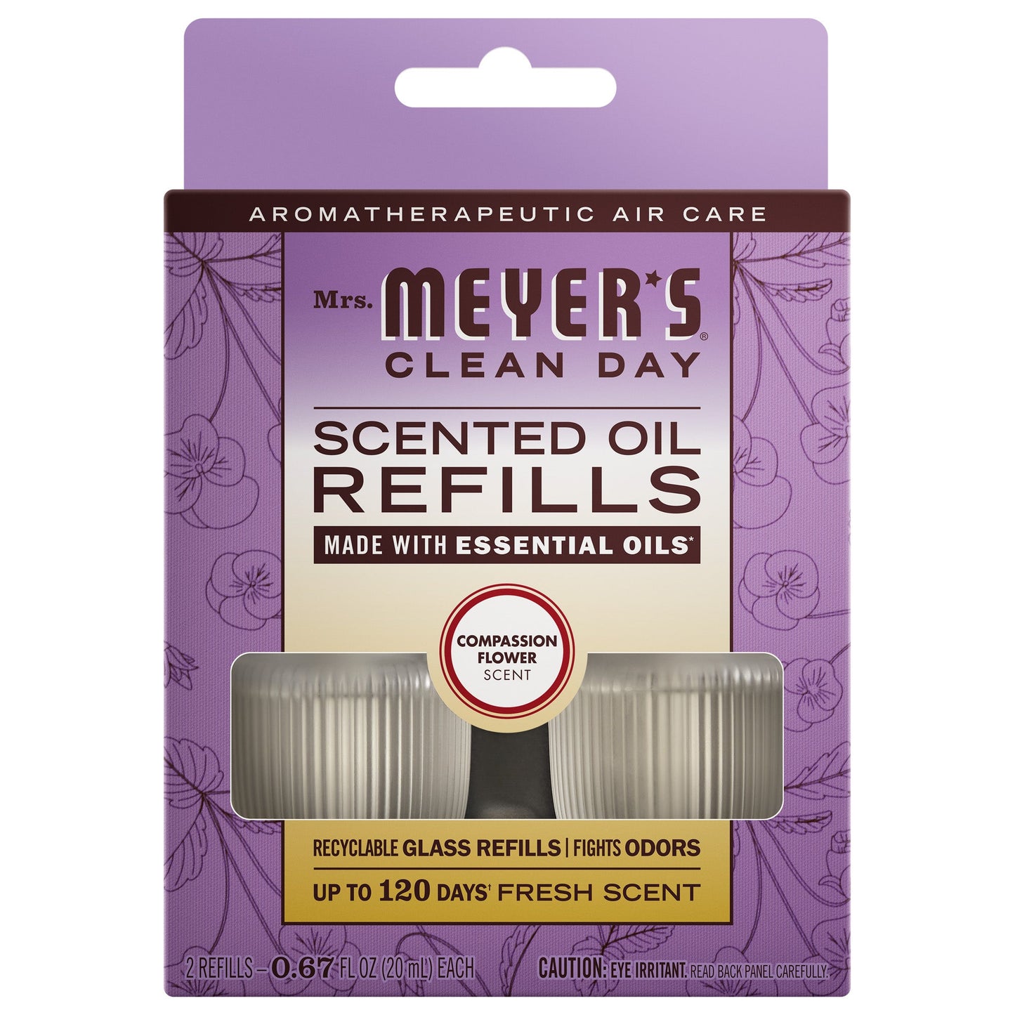 Mrs. Meyer's Clean Day Compassion Flower Plug-In Scented Oil Refill 2-Pack Home Essential