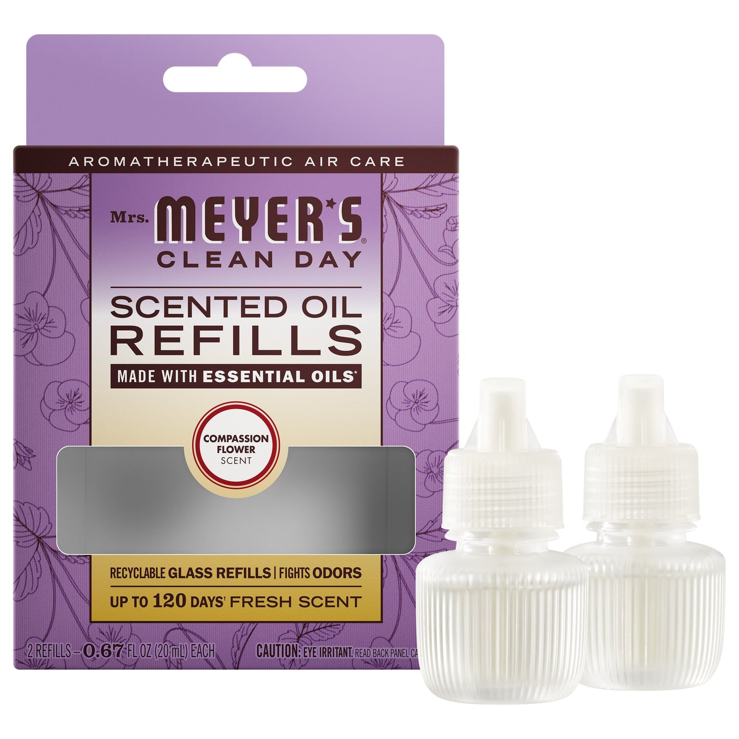Mrs. Meyer's Clean Day Compassion Flower Plug-In Scented Oil Refill 2-Pack Home Essential