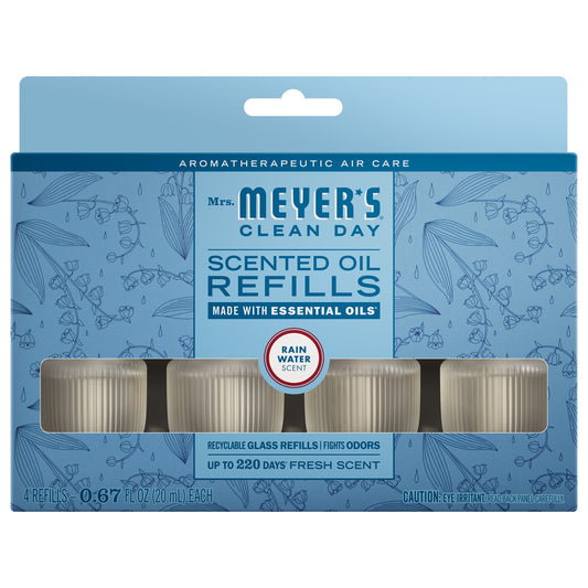 Mrs. Meyer's Clean Day Rain Water Plug-In Scented Oil Refill 4-Pack Home Essential