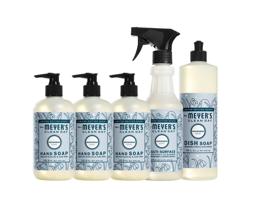 Mrs. Meyer's Clean Day Snowdrop Essentials 5-Count Bundle Gift-Ready