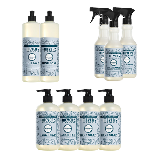 Mrs. Meyer's Clean Day Snowdrop Essentials Plus 9-Count Bundle Gift-Ready