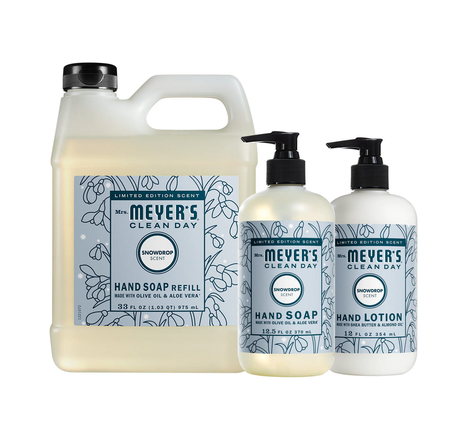 Mrs. Meyer's Clean Day Snowdrop Hand Care 3-Count Bundle Gift-Ready