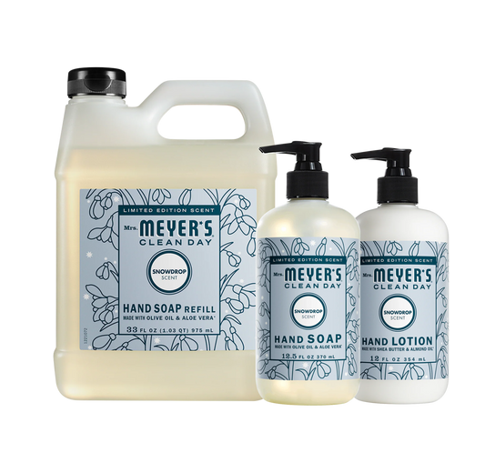 Mrs. Meyer's Clean Day Snowdrop Hand Care 3-Count Bundle Gift-Ready