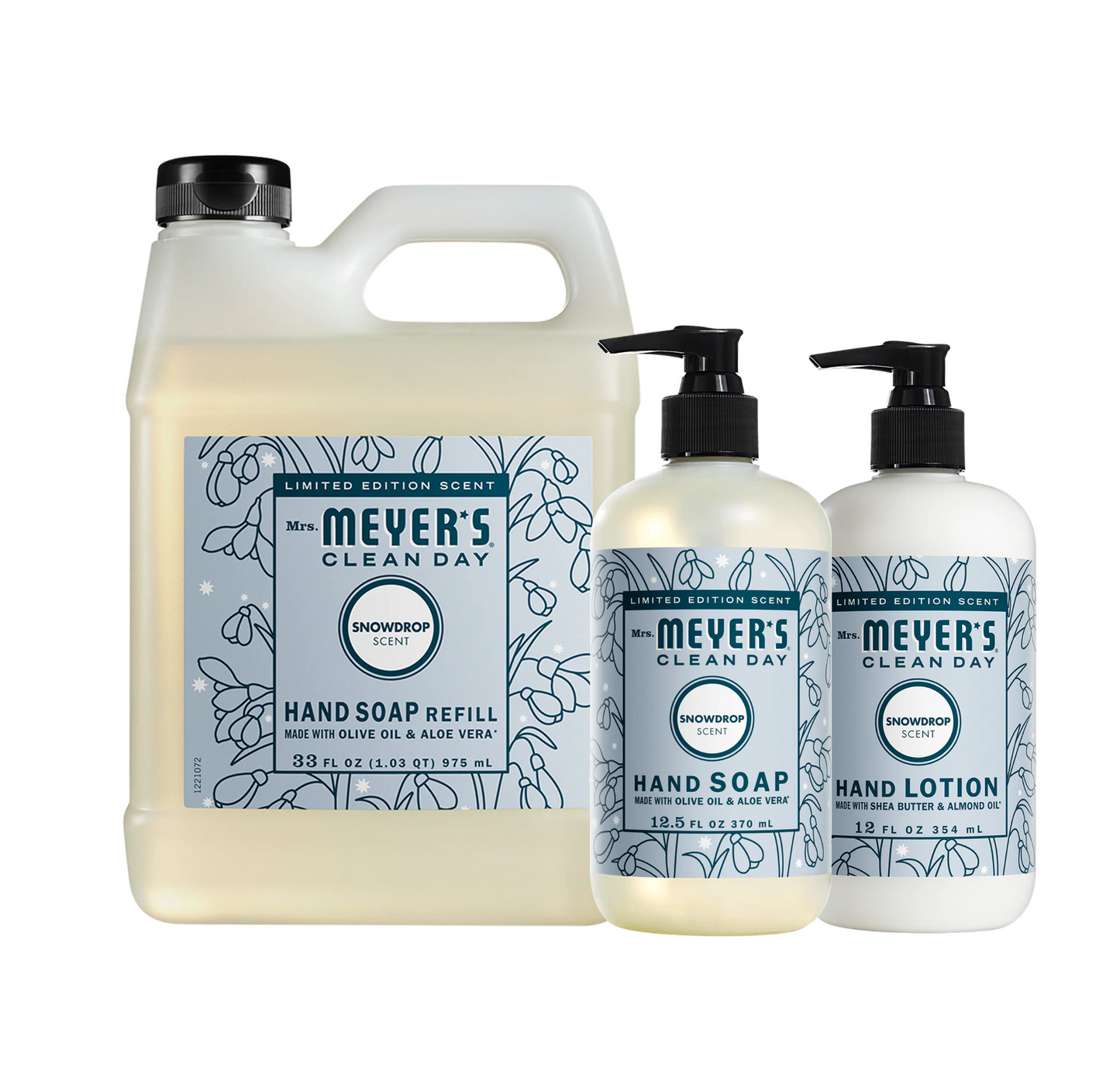 Mrs. Meyer's Clean Day Snowdrop Hand Care 3-Count Bundle Gift-Ready