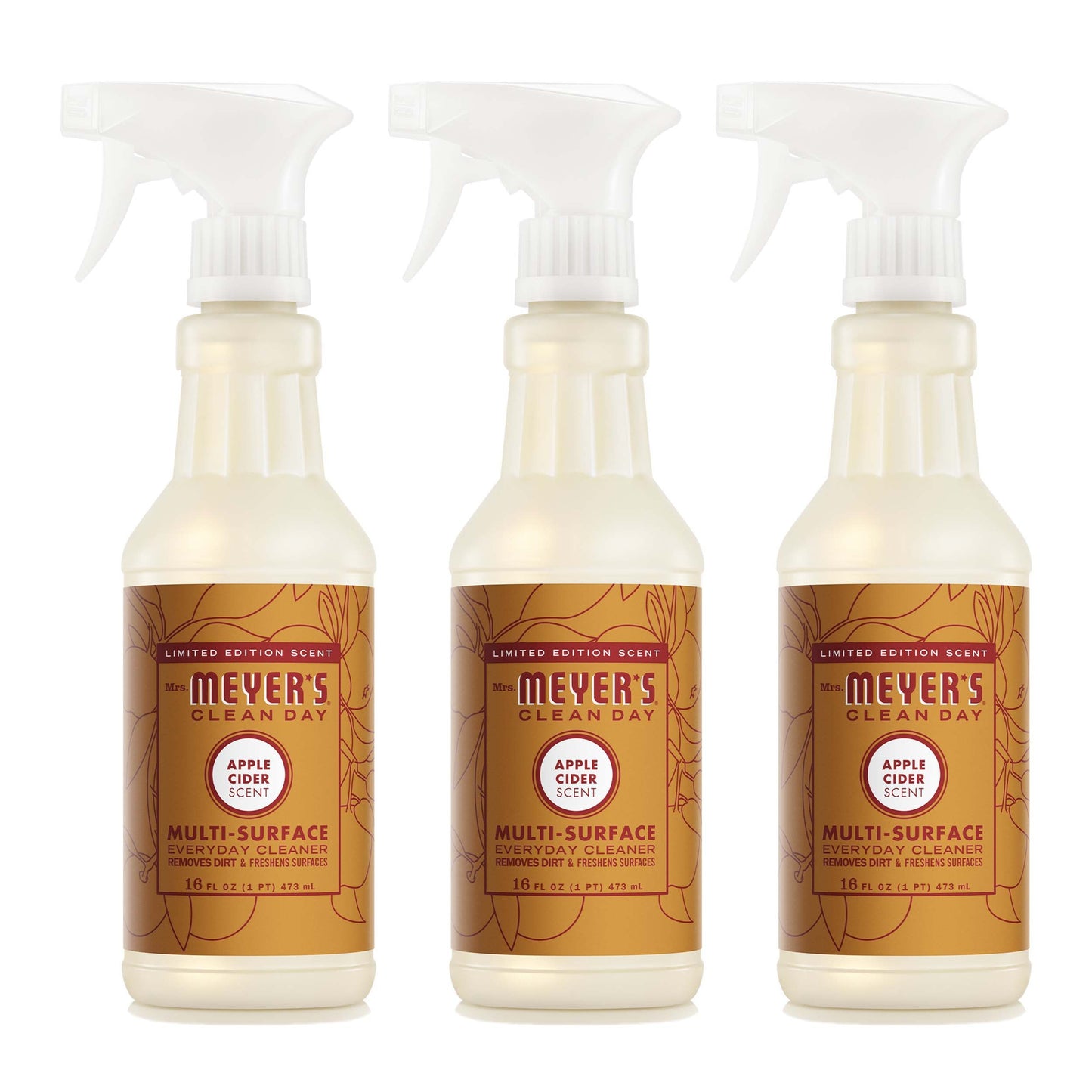 Mrs. Meyer's Clean Day Apple Cider Multi-Surface Cleaner Bundle, 3-Count