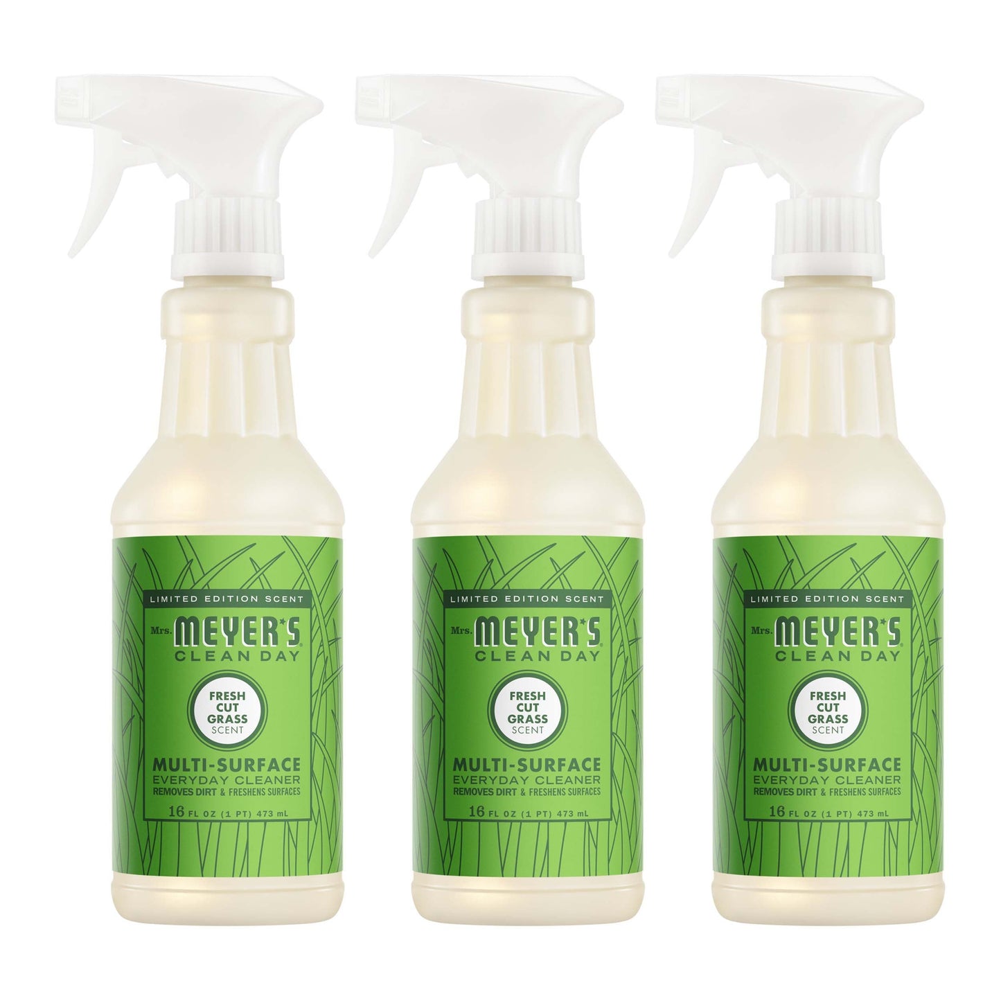 Mrs. Meyer's Clean Day Fresh Cut Grass Multi-Surface Cleaner Bundle, 3-Count