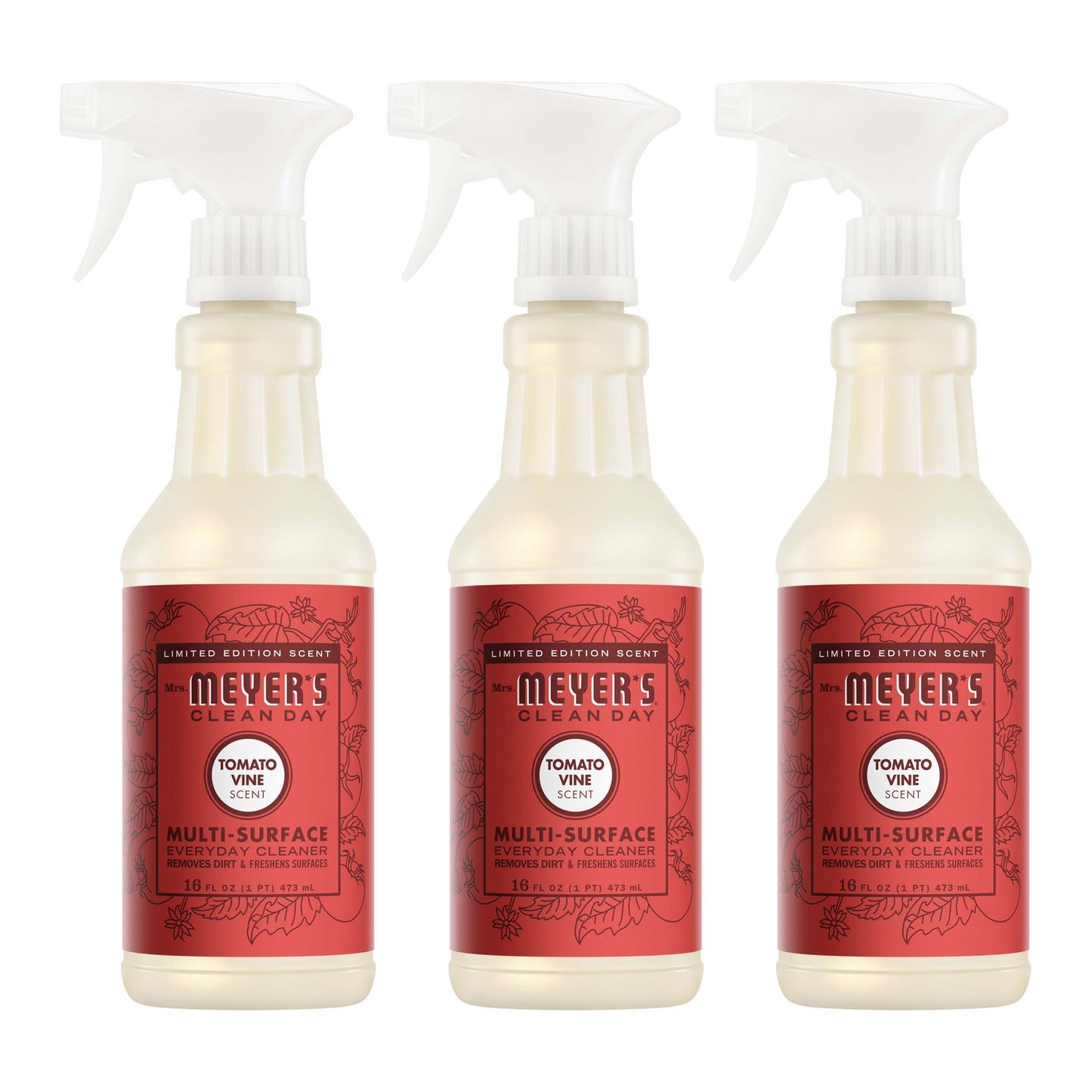 Mrs. Meyer's Clean Day Tomato Vine Multi-Surface Cleaner Bundle, 3-Count