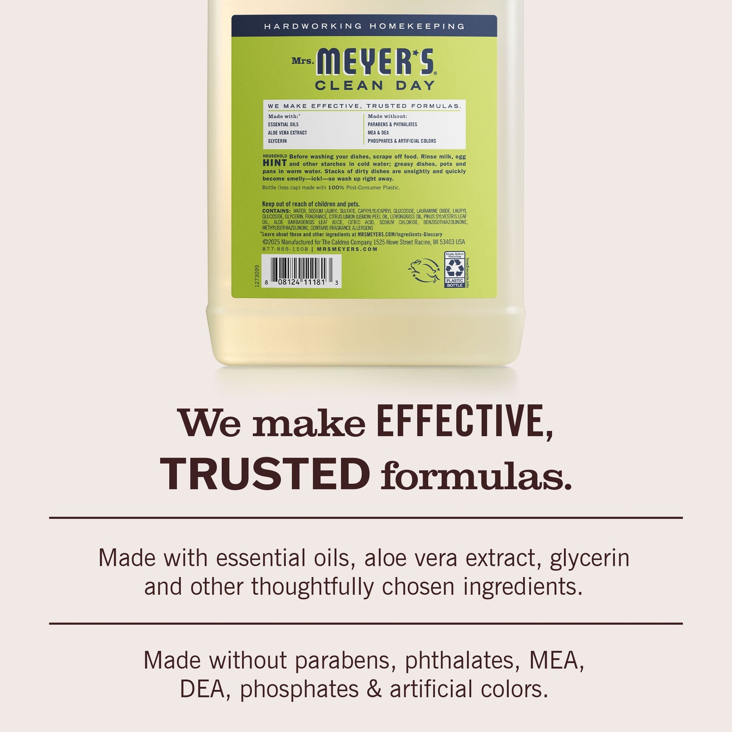 Mrs. Meyer's Clean Day Lemon Verbena Dish Soap Refill Home Essential