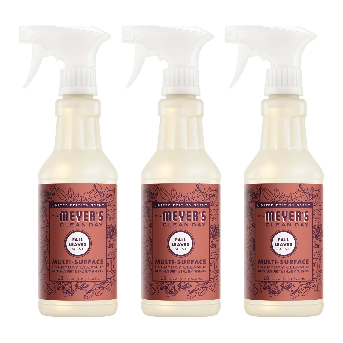 Mrs. Meyer's Clean Day Fall Leaves Multi-Surface Cleaner Bundle, 3-Count