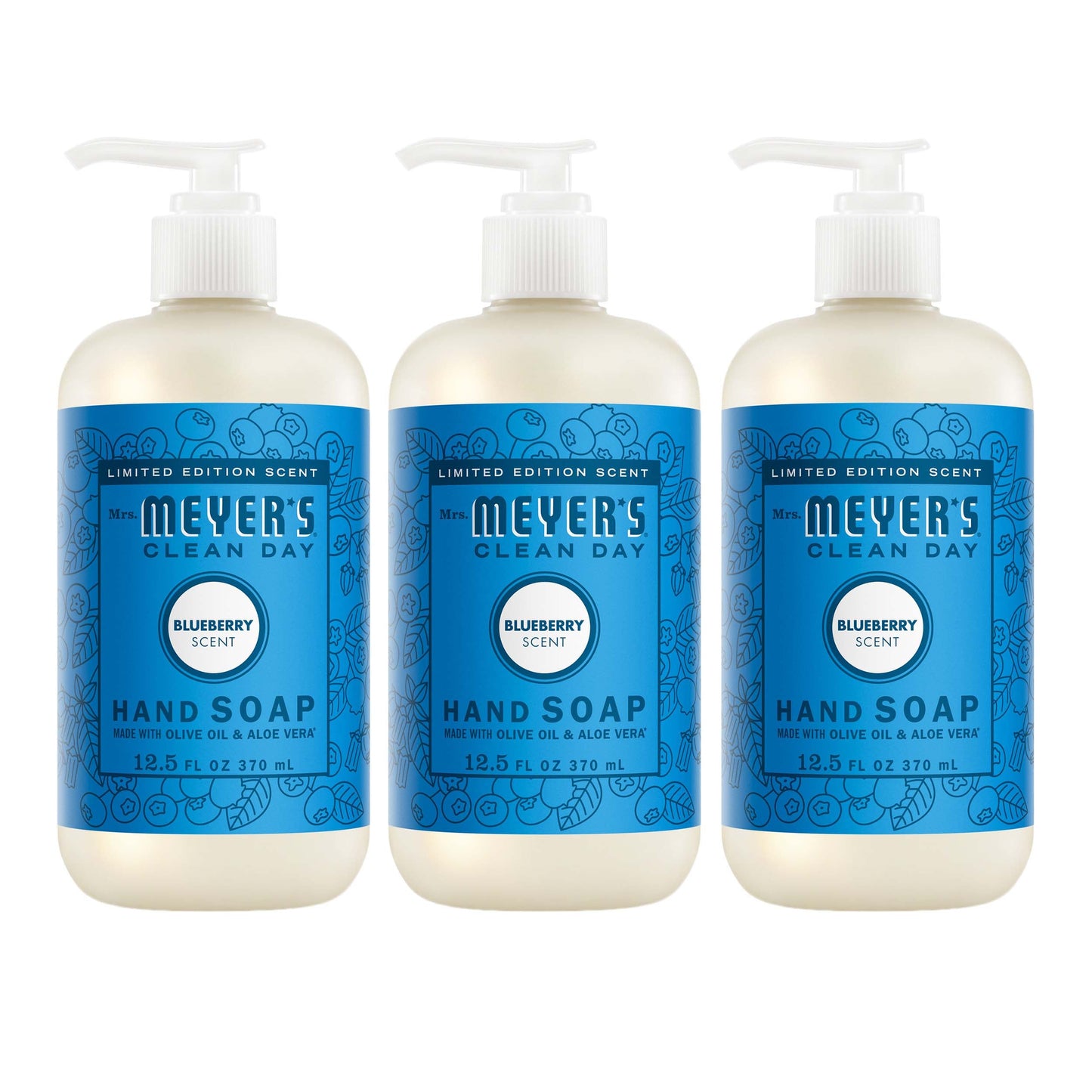 Mrs. Meyer's Clean Day Blueberry Liquid Hand Soap Bundle, 3-Count