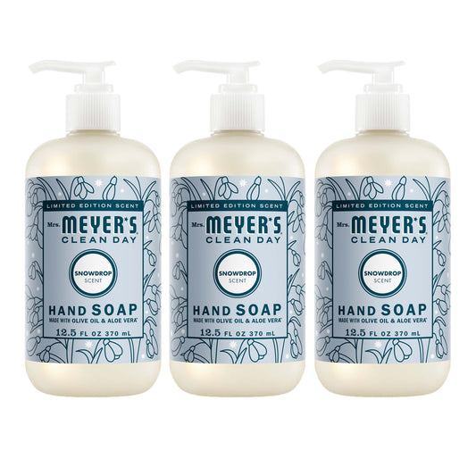 Mrs. Meyer's Clean Day Snowdrop Liquid Hand Soap Bundle, 3-Count