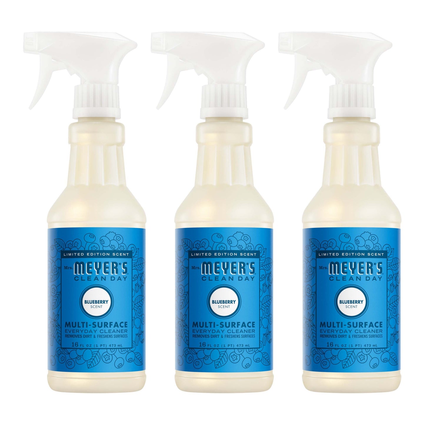 Mrs. Meyer's Clean Day Blueberry Multi-Surface Cleaner Bundle, 3-Count