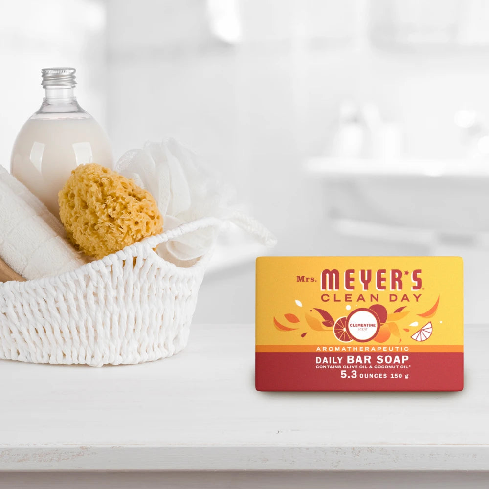 Mrs. Meyer's Clean Day Clementine Daily Bar Soap Home Essential