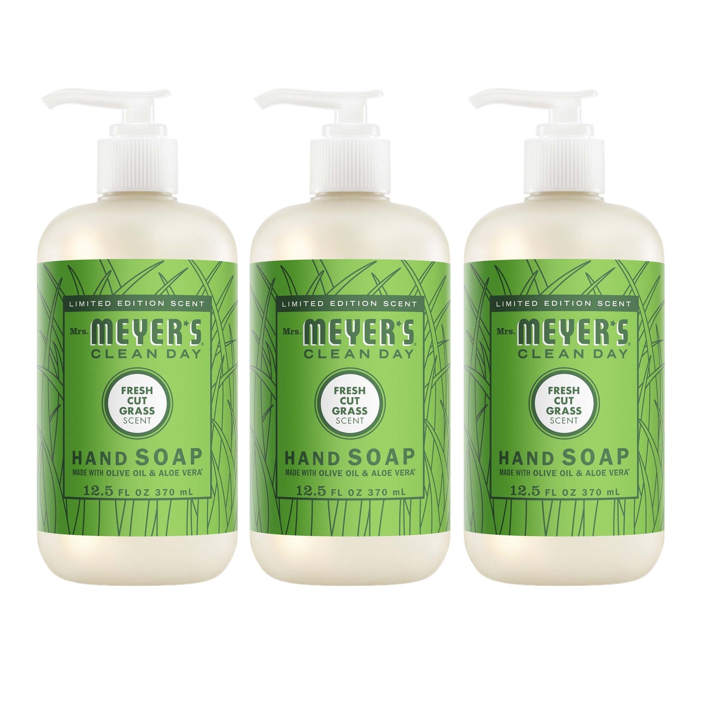 Mrs. Meyer's Clean Day Fresh Cut Grass Liquid Hand Soap Bundle, 3-Count