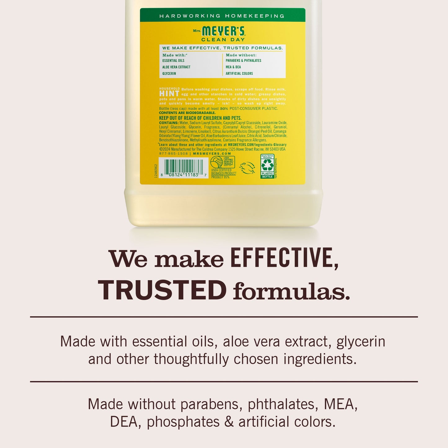 Mrs. Meyer's Clean Day Honeysuckle Dish Soap Refill Home Essential