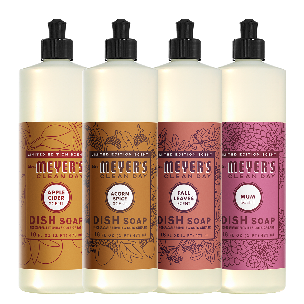 Mrs. Meyer's Clean Day Fall Seasonal Dishwashing Liquid Collection