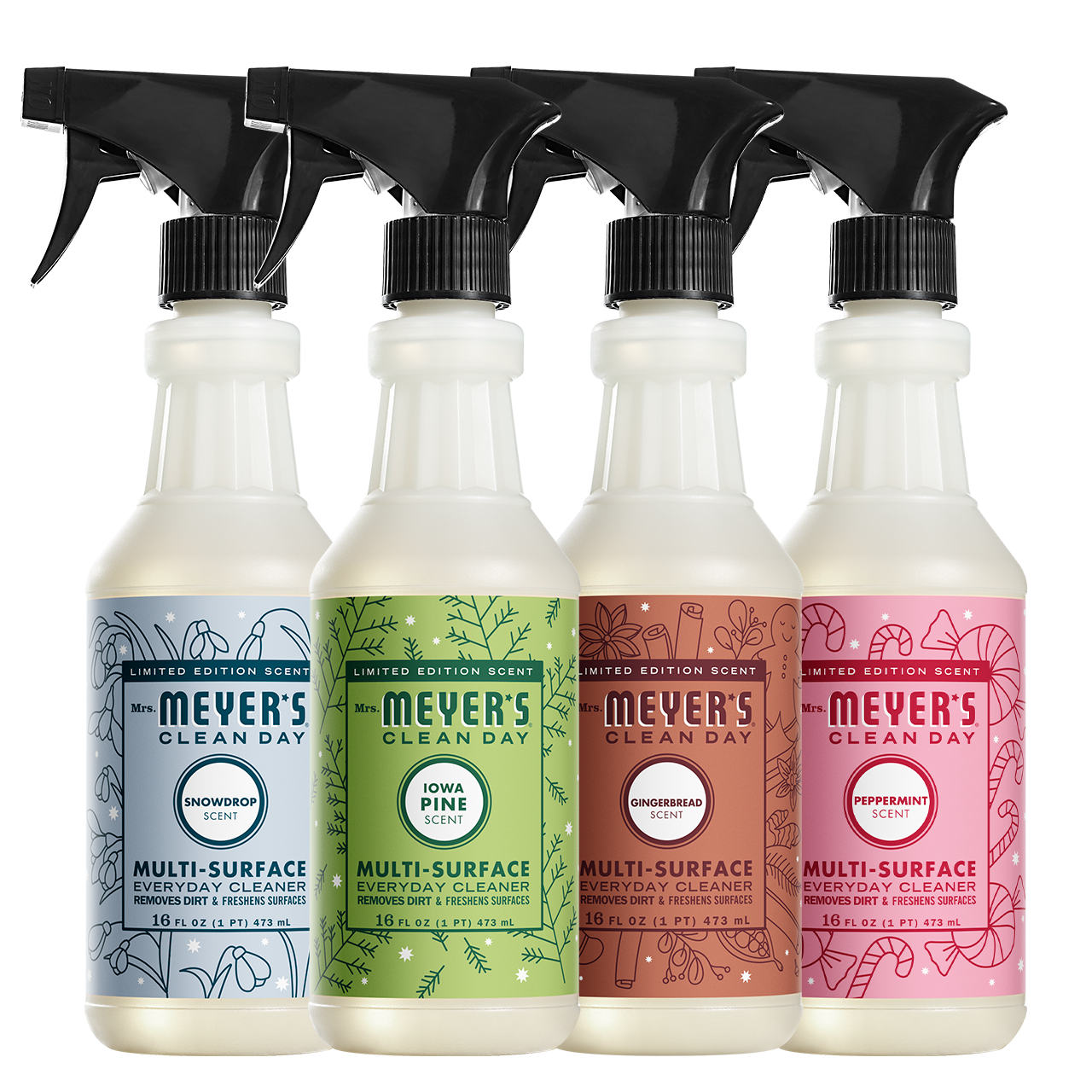 Mrs. Meyer's Clean Day Holiday Seasonal Multi-Surface Cleaning Spray Collection