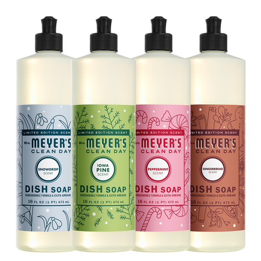 Mrs. Meyer's Clean Day Holiday Seasonal Dishwashing Liquid Collection