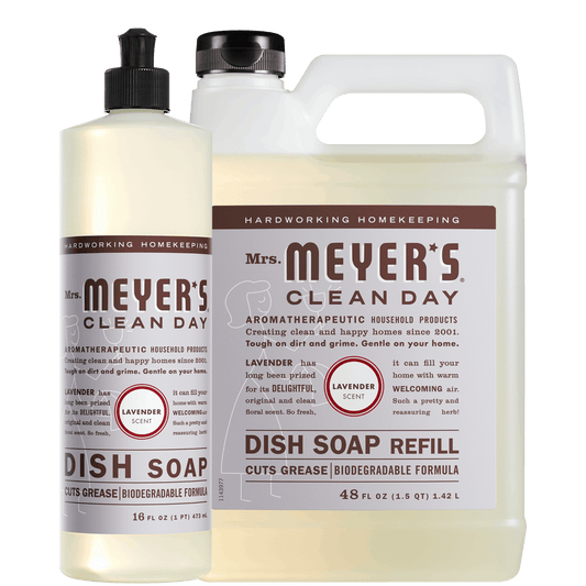 Mrs. Meyer's Clean Day Lavender Dishwashing Liquid & Refill Set