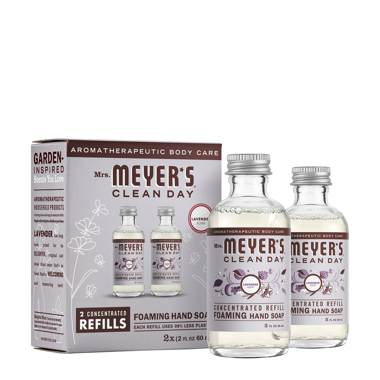 Mrs. Meyer's Clean Day Lavender Foaming Hand Soap Concentrate Refills 2-Pack Home Essential