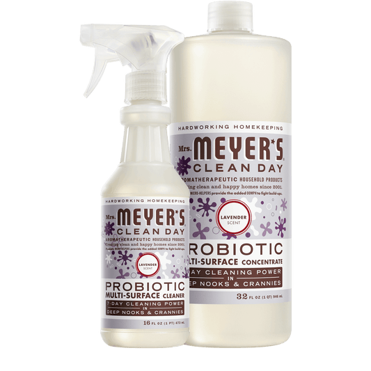 Mrs. Meyer's Clean Day Lavender Probiotic Multi-Surface Cleaner & Concentrate Set Gift-Ready