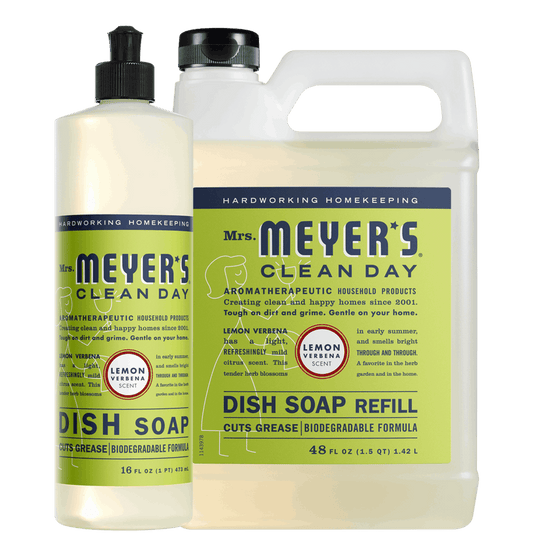 Mrs. Meyer's Clean Day Lemon Verbena Dishwashing Liquid and Refill set