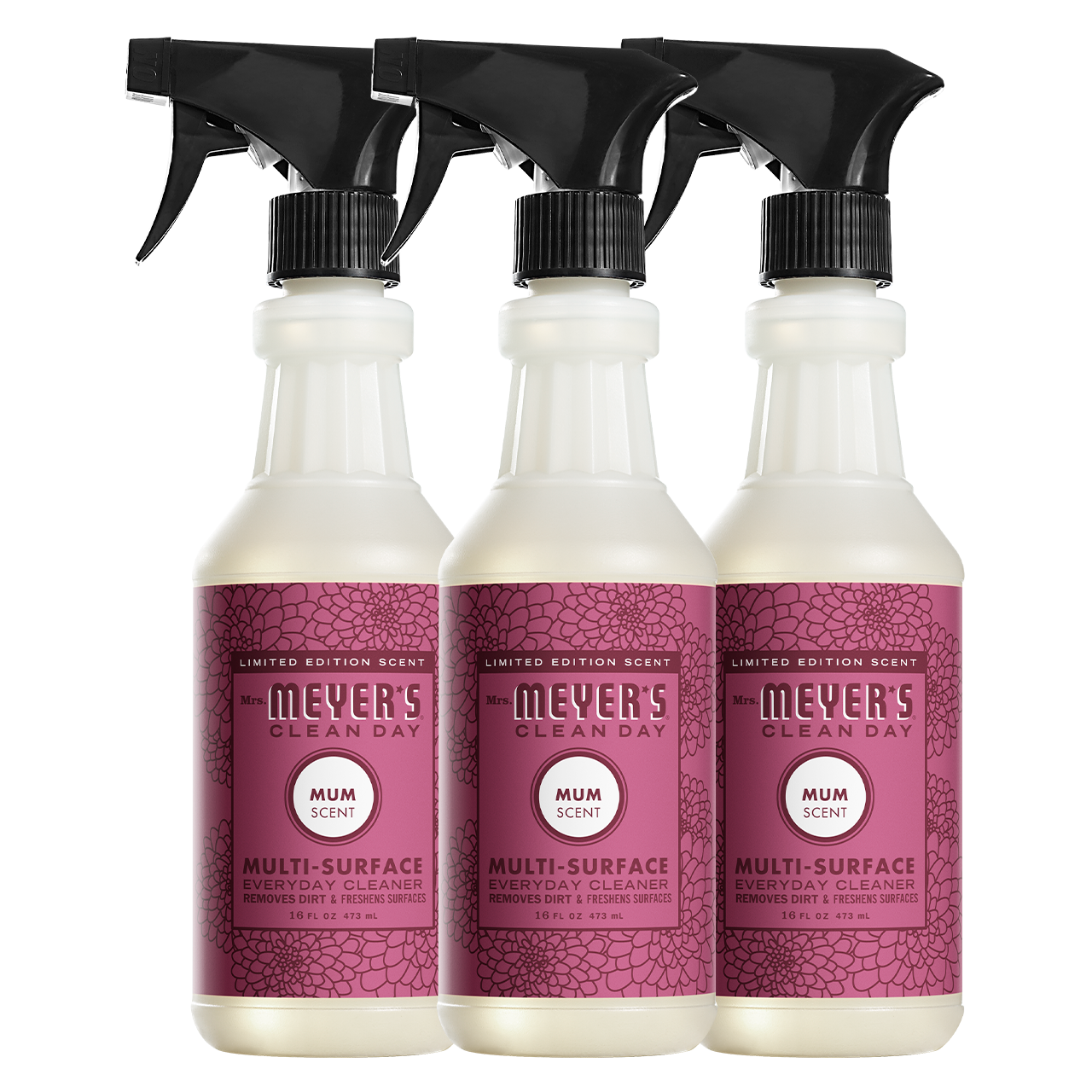 Mrs. Meyer's Clean Day Mum Multi-Surface Cleaner Bundle, 3-Count