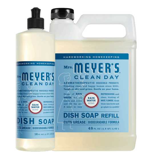 Mrs. Meyer's Clean Day Rain Water Dishwashing Liquid & Refill Set