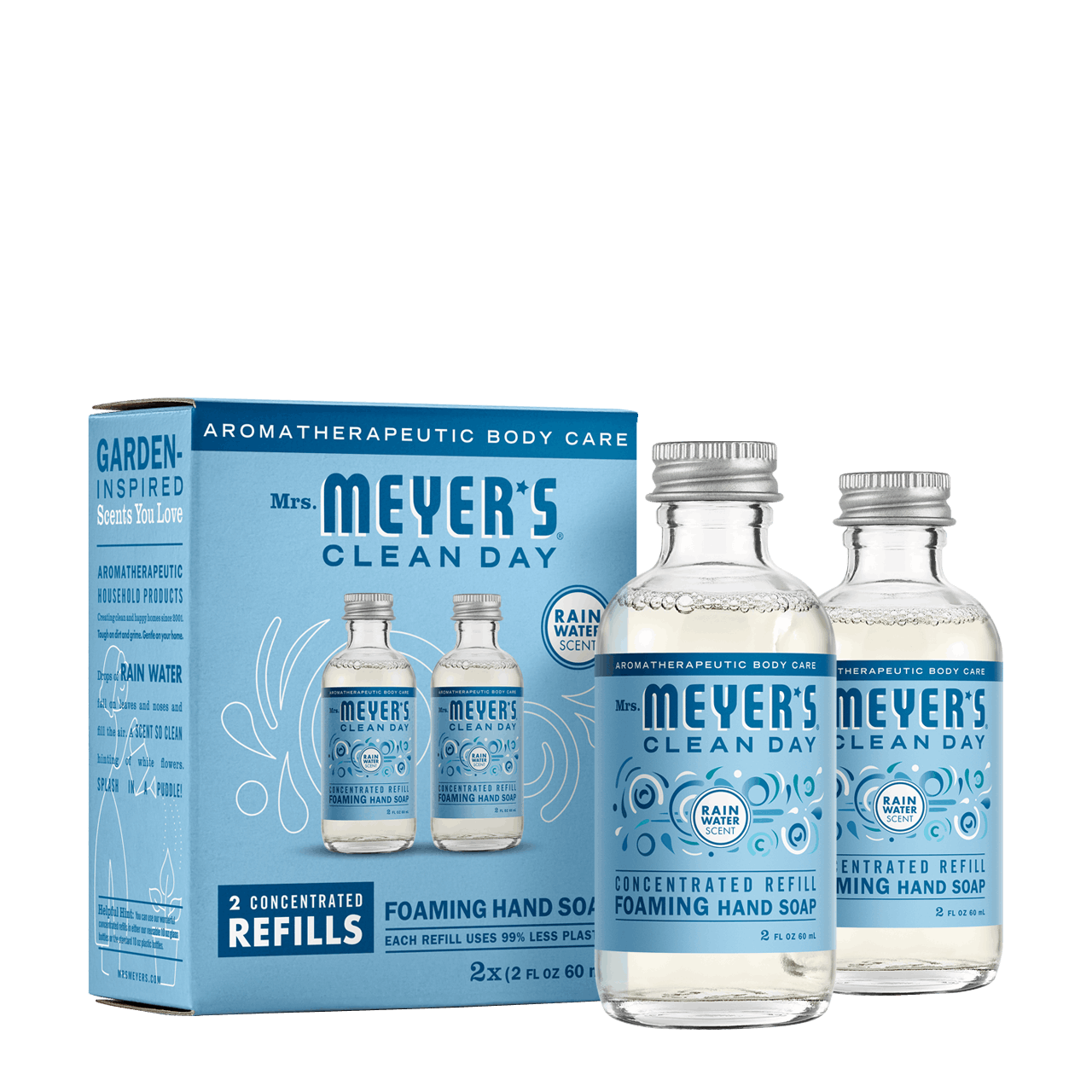 Mrs. Meyer's Clean Day Rain Water Foaming Hand Soap Concentrate Refills 2-Pack Home Essential