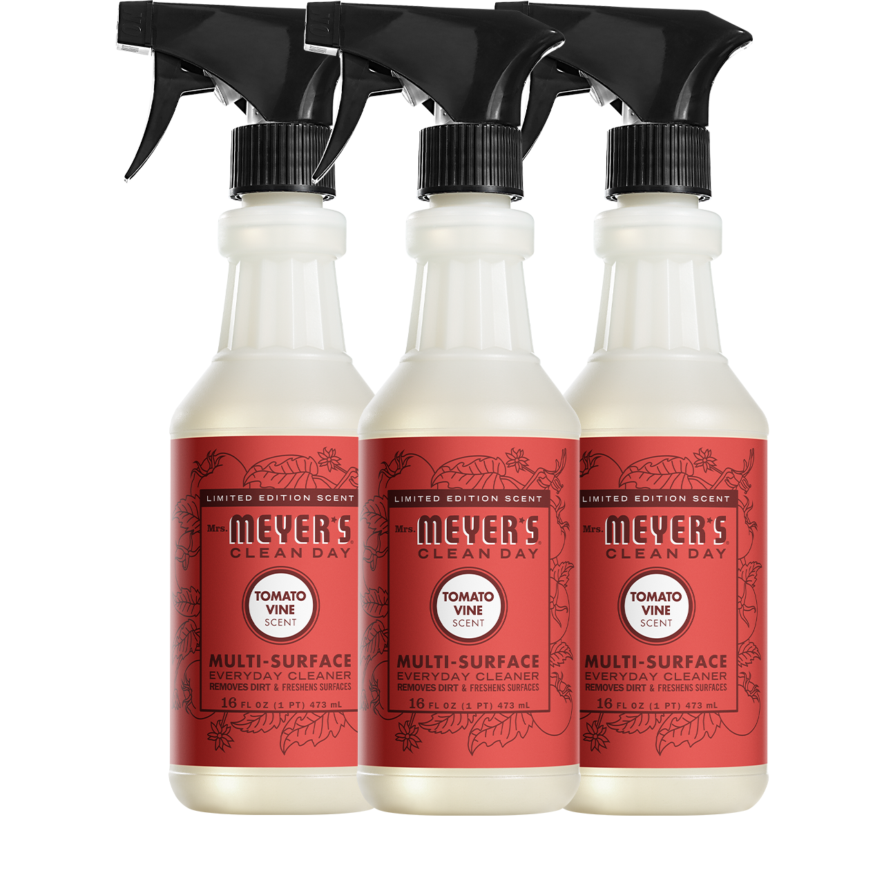 Mrs. Meyer's Clean Day Tomato Vine Multi-Surface Cleaner Bundle, 3-Count