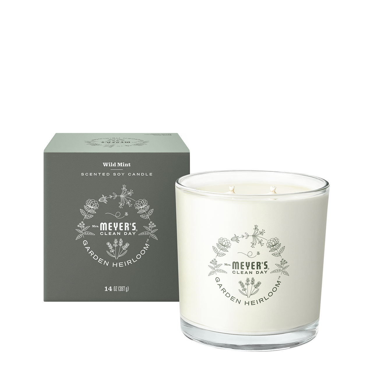 Mrs. Meyer's Clean Day Wild Mint Garden Heirloom Candle Home Essential