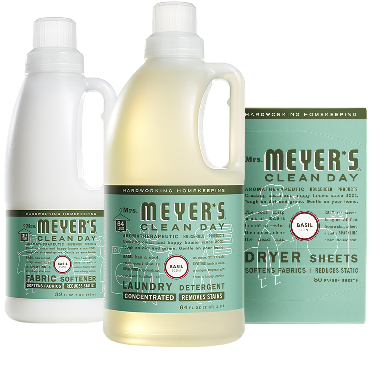 Mrs. Meyer's Clean Day Basil Laundry Set Gift-Ready