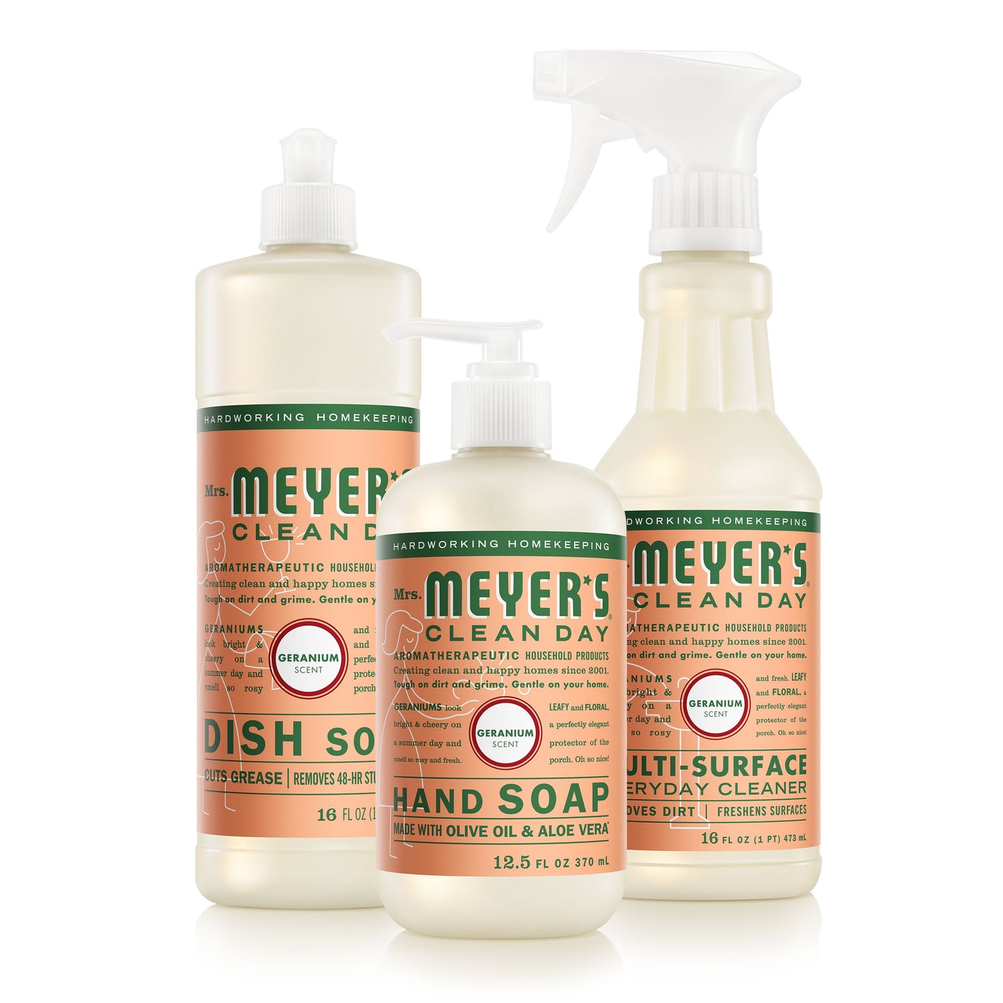 Mrs. Meyer's Clean Day Geranium Kitchen Basics Starter Set