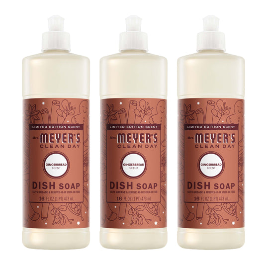 Mrs. Meyer's Clean Day Gingerbread Dish Soap Bundle, 3-Count