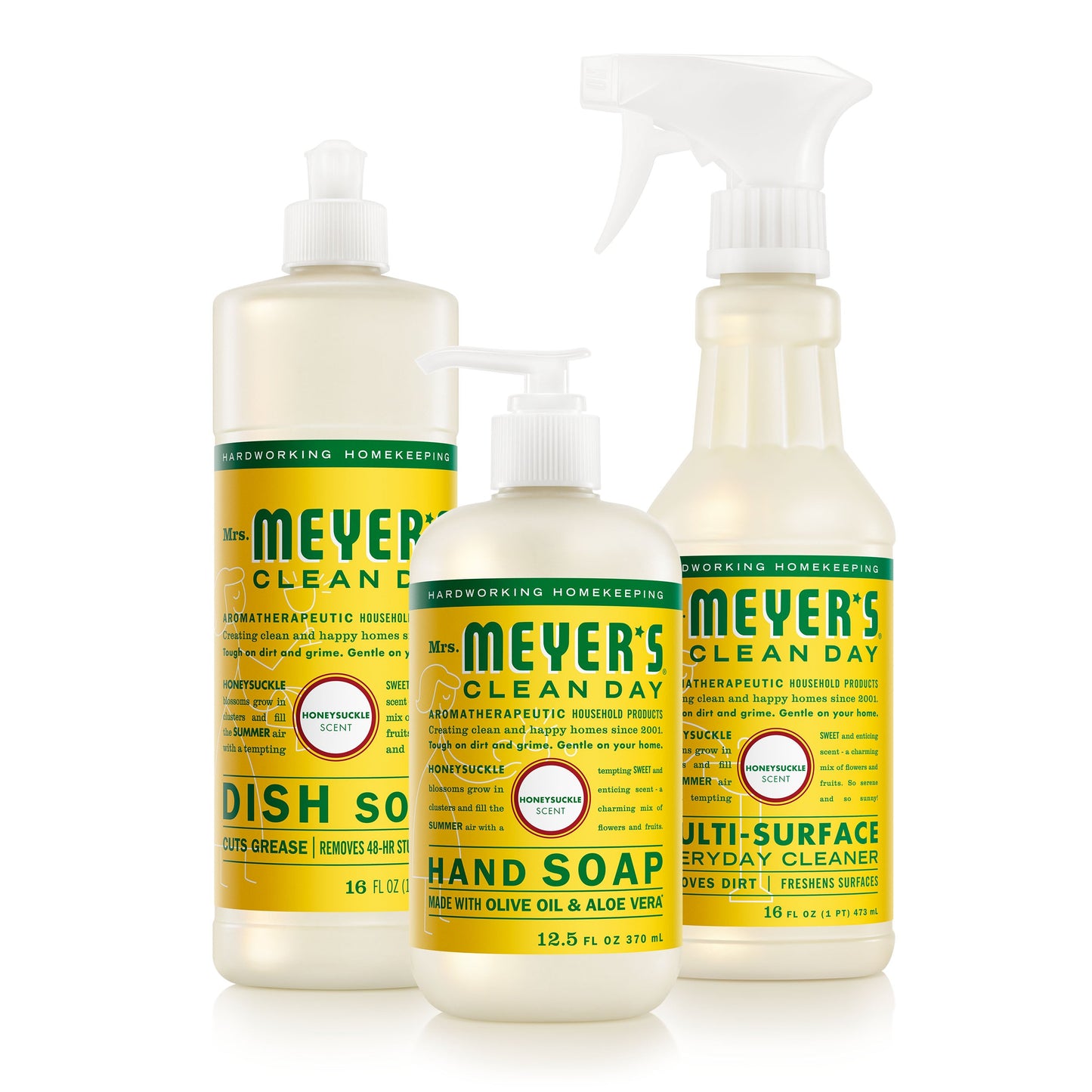 Mrs. Meyer's Clean Day Honeysuckle Kitchen Basics Starter Set