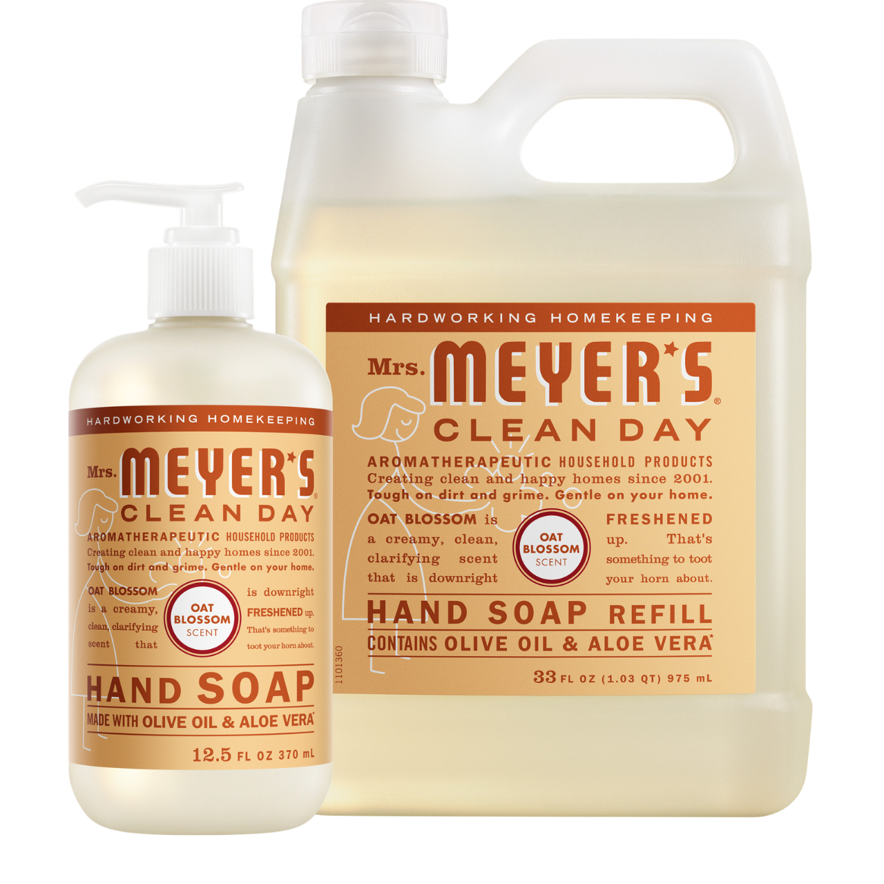 Mrs. Meyer's Clean Day Oat Blossom Liquid Hand Soap & Refill Set Gift-Ready