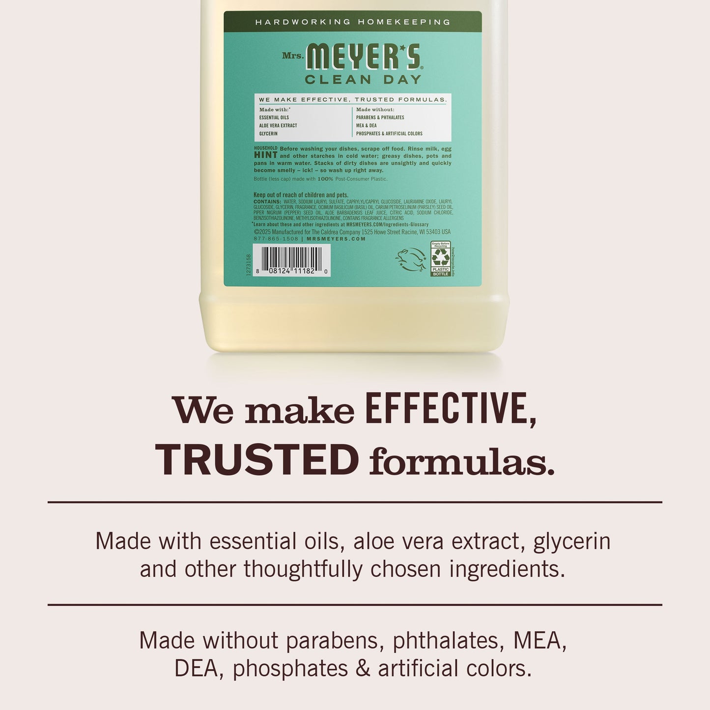 Mrs. Meyer's Clean Day Basil Dish Soap Refill Home Essential