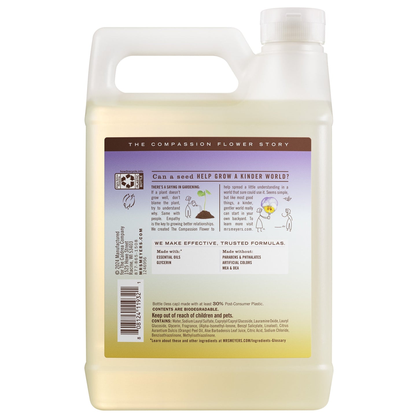Mrs. Meyer's Clean Day Compassion Flower Dish Soap Refill Home Essential