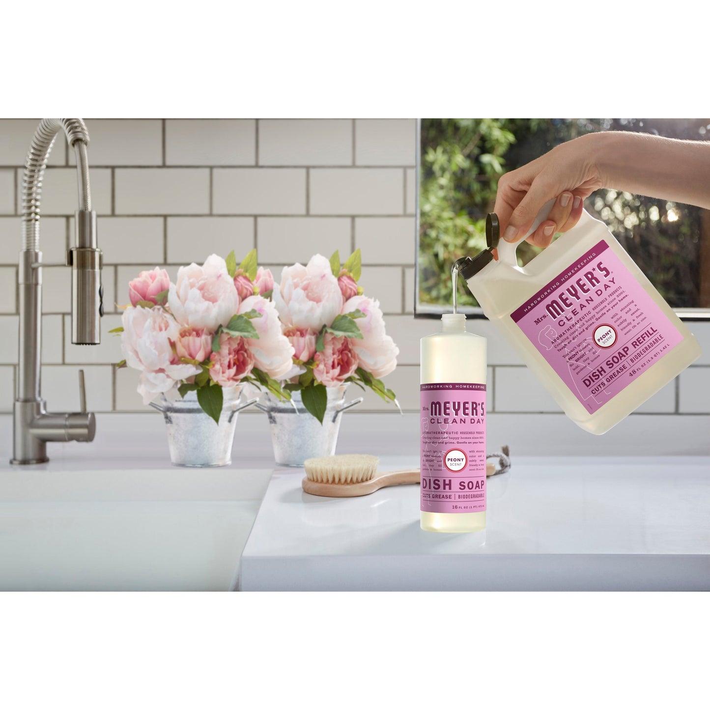 Mrs. Meyer's Clean Day Peony Dish Soap Refill Home Essential