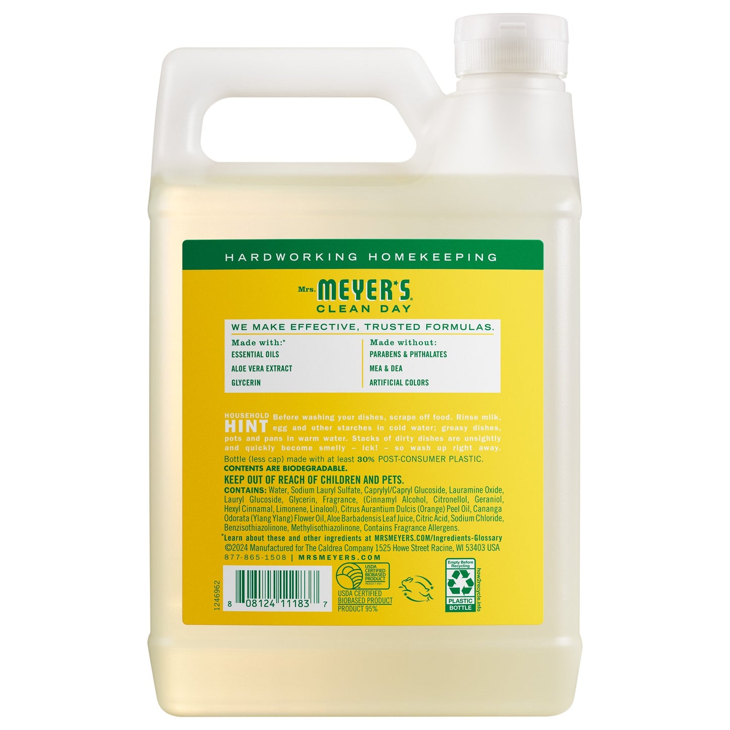 Mrs. Meyer's Clean Day Honeysuckle Dish Soap Refill Home Essential