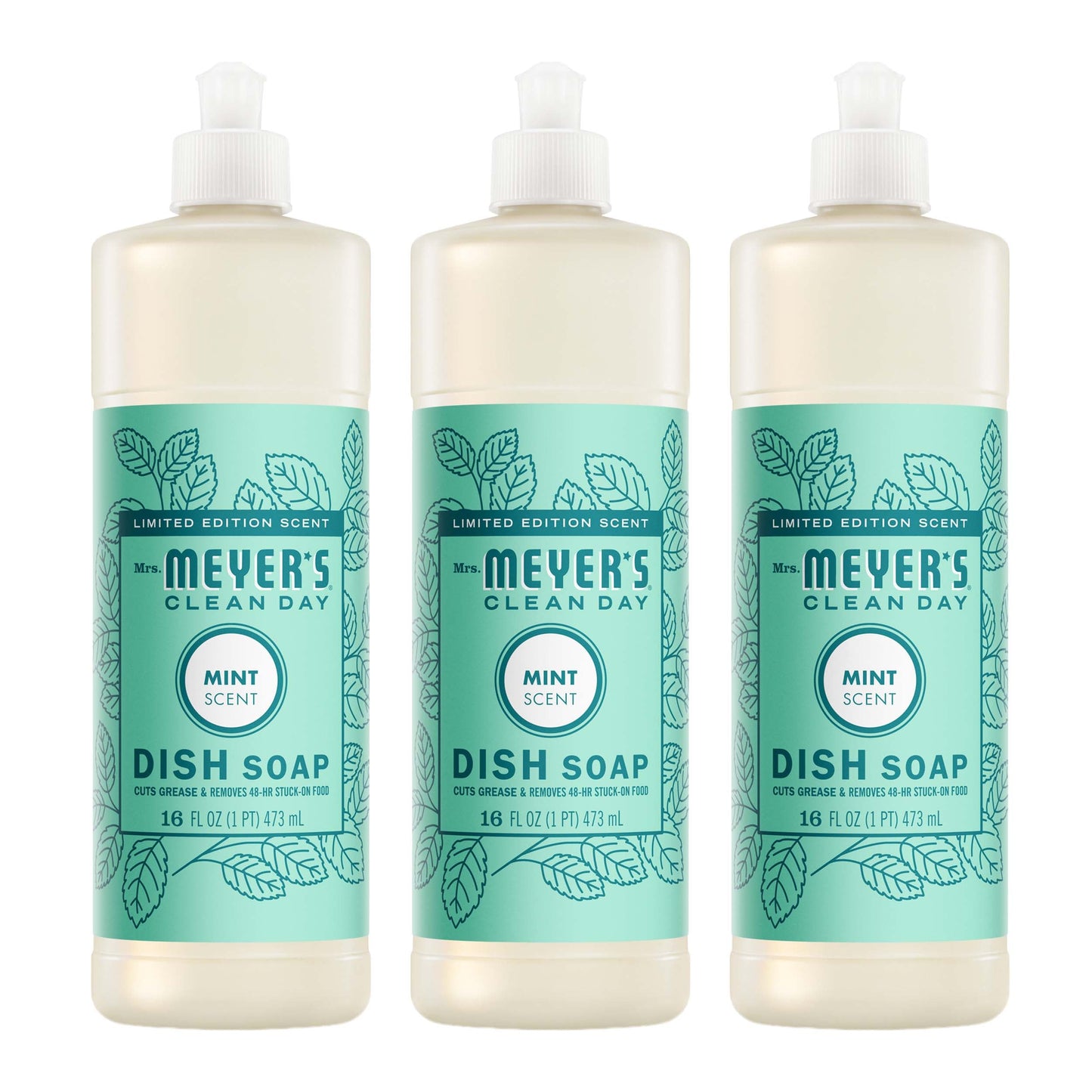 Mrs. Meyer's Clean Day Mint Dish Soap Bundle, 3-Count